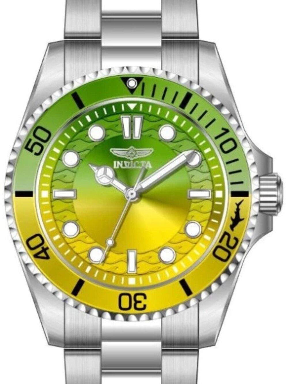 Invicta Pro Diver Green/Yellow 34mm Women's Quartz Dive Watch 50953 NWT
